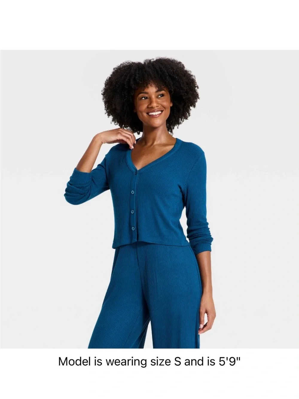 Women’s Cozy Ribbed Long Sleeve Button Front Cardigan auden